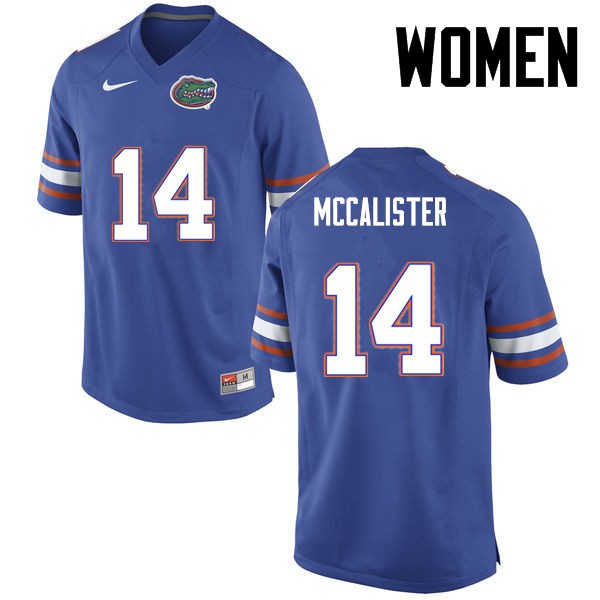Florida Gators Women #14 Alex McCalister College Football Blue